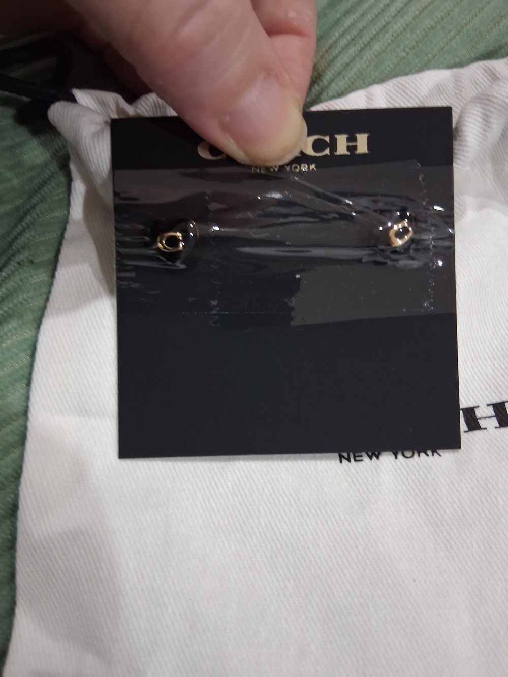 Coach Gold-Tone Small Logo Stud Earrings